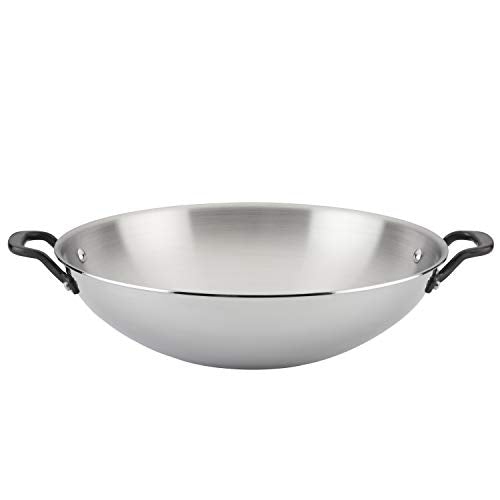 KitchenAid - 5-Ply Clad Polished Stainless Steel Wok, Induction Cooktop Compatible