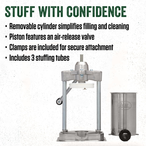 LEM Products 1606 Stainless Steel Vertical Sausage Stuffer, 5 lb, Silver