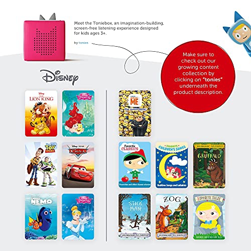 Toniebox Audio Player Starter Set with Playtime Puppy - Listen, Learn, and Play with One Huggable Little Box - Pink