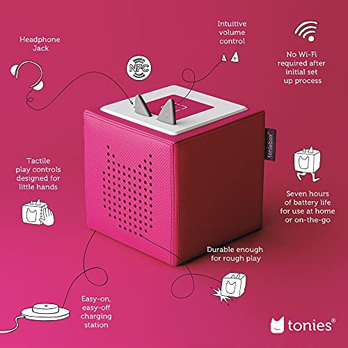Toniebox Audio Player Starter Set with Playtime Puppy - Listen, Learn, and Play with One Huggable Little Box - Pink