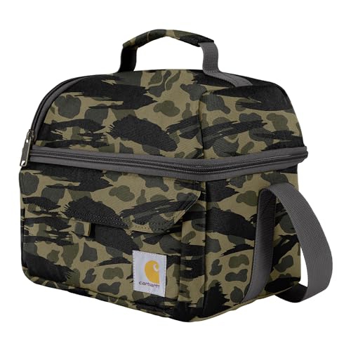 Carhartt Insulated 12 Can Two Compartment Lunch Cooler, Durable Fully-Insulated Lunch Box, Dual Compartment (Blind Duc..