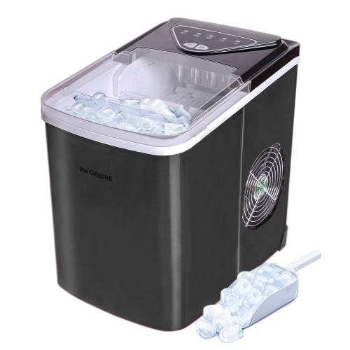 Image 1 of 6.. Frigidaire EFIC123-SSBLACK Compact Countertop Ice Maker, 26lbs of Ice per day, Black Stainless