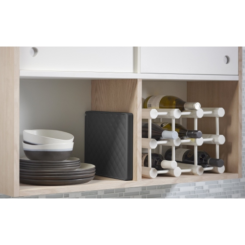 KOHLER Collapsible Wine Glass Holder or Drying Rack. Collapsible to 1.25", Holds up to 6 Glasses, Charcoal