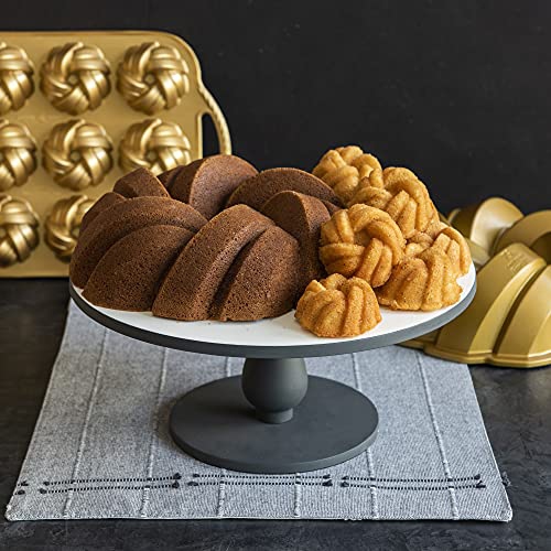 Nordic Ware NW 95577 75th Anniversary Braided Rope Bundt Cake Pan, Gold 12 Cup Capacity