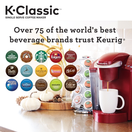 Cafetière K-Classic de Keurig, cafetière à une tasse K-Cup, 6 à 10 oz. Formats d'infusion, rhubarbe