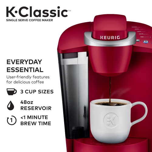Cafetière K-Classic de Keurig, cafetière à une tasse K-Cup, 6 à 10 oz. Formats d'infusion, rhubarbe