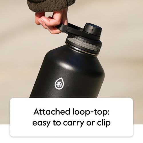 ThermoFlask Double Wall Vacuum Insulated Stainless Steel Water Bottle with Two Lids, 1.2 Liter / 40 Ounce, Capri