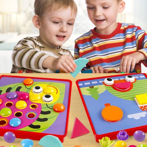 Art Toys, jouet pour tout-petits TINOTEEN, boutons d’art à mosaïque et boutons d’association de couleurs