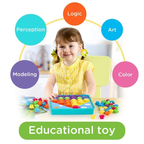 Art Toys, jouet pour tout-petits TINOTEEN, boutons d’art à mosaïque et boutons d’association de couleurs