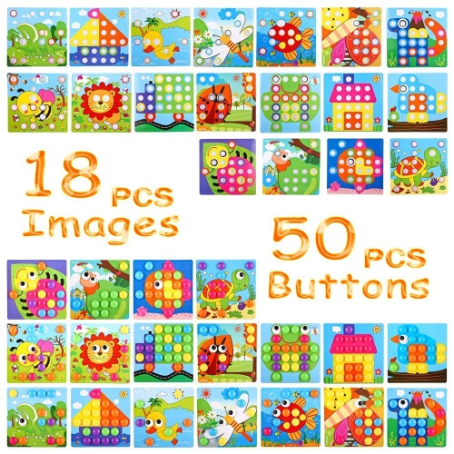 Art Toys, jouet pour tout-petits TINOTEEN, boutons d’art à mosaïque et boutons d’association de couleurs