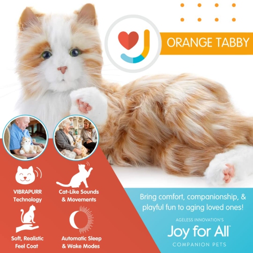 Ageless Innovation | Joy For All Companion Pets | Orange Tabby Cat | Lifelike & Realistic