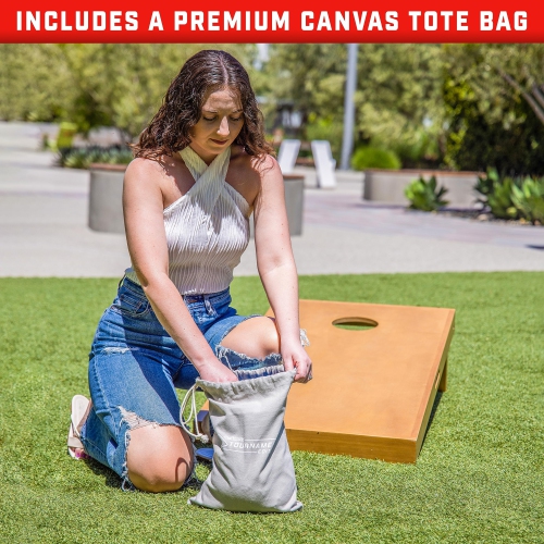 GoSports Dual Sided Cornhole Bean Bags | Slide & Stop Regulation Tournament Bean Bags Set of 8