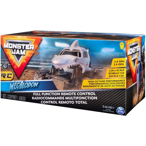 Monster Jam, camion monstre téléguidé officiel Megalodon pour garçons et filles, échelle 1:24, 2,4&nbsp;GHz, jouets pour enfants AG.