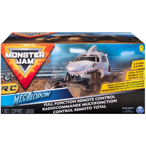 Monster Jam, camion monstre téléguidé officiel Megalodon pour garçons et filles, échelle 1:24, 2,4&nbsp;GHz, jouets pour enfants AG.