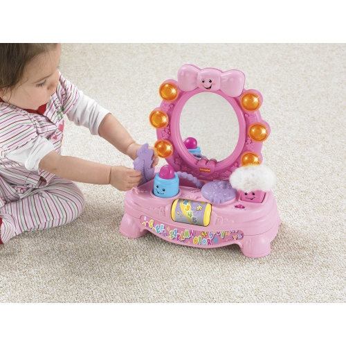 Fisher-Price Baby & Toddler Toy Laugh & Learn Magical Musical Mirror Pretend Vanity Set for Infants Ages 6+ Months