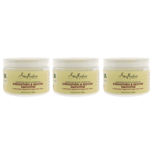 SHEA MOISTURE  Jamaican Castor Oil Strengthen And Restore Smoothie Cream By for Unisex - 12 OZ Cream - Pack Of 3 In Black