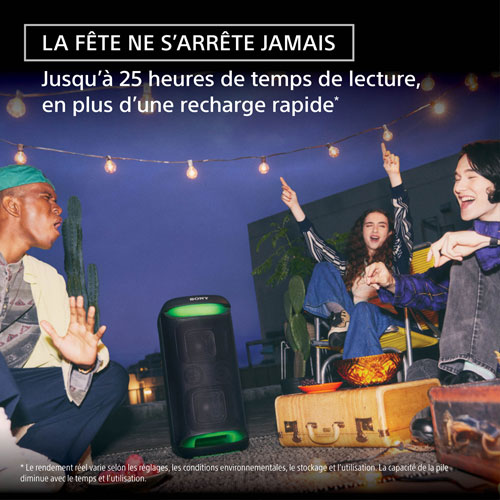 Haut-parleur de fête sans fil Bluetooth SRS-XV500 de Sony - Noir
