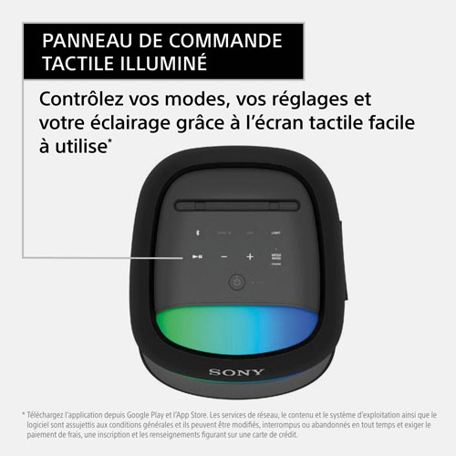 Haut-parleur de fête sans fil Bluetooth SRS-XV500 de Sony - Noir