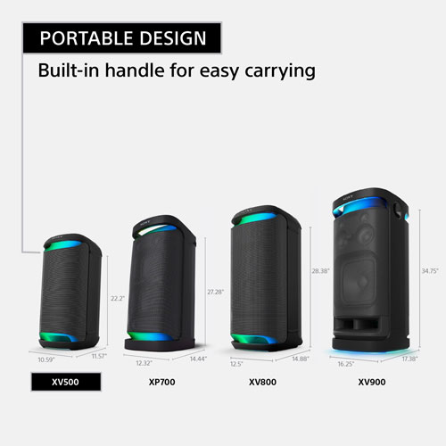 Haut-parleur de fête sans fil Bluetooth SRS-XV500 de Sony - Noir