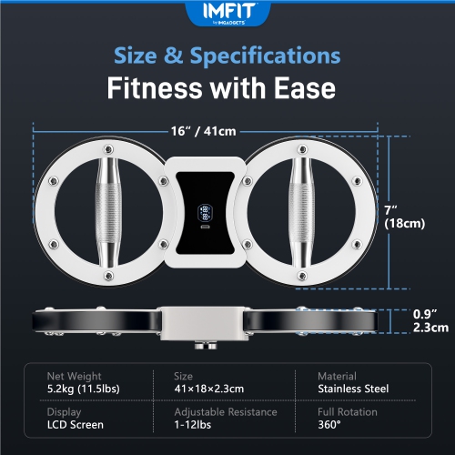 IMFIT SpinGear Spinning Burn Rotator Machine | Dual-Arm Design | Adjustable Resistance, 360-Degree Rotation Anti-Slip Handle Real-Time Tracking LCD