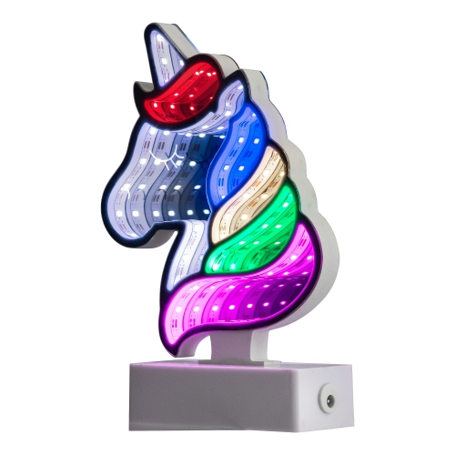 LED Lighted 3D Unicorn Infinity Mirror - 8"