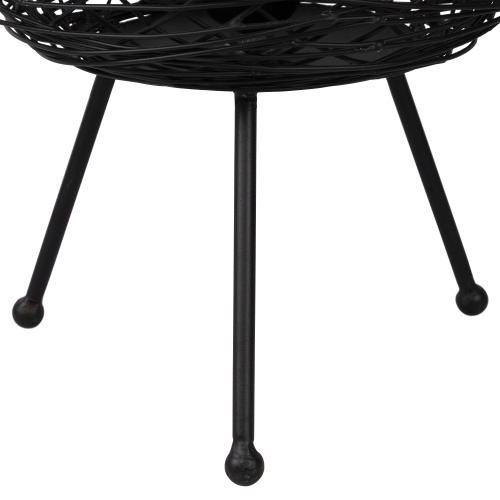 Basket Weave-Style Iron Table Lamp - 14.5" - Black