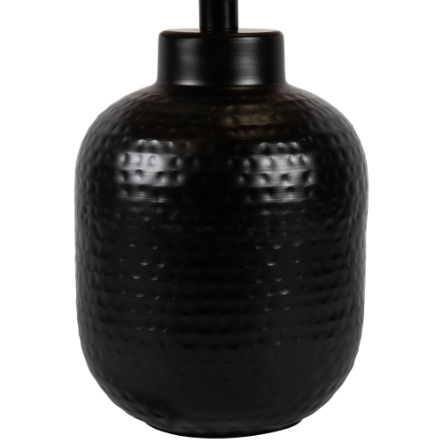 Round Iron Table Lamp with Laser-Cut Floral Shade - 19" - Black and Copper