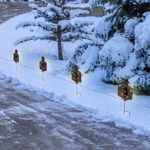 Marqueurs d'allée extérieurs lumineux Hanoukka Dreidel de LED - 10,75&nbsp;po - Ensemble de 4