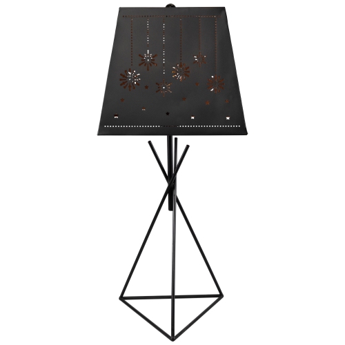 Snowflakes and Stars Iron Table Lamp with Shade - 27.75" - Black and Copper