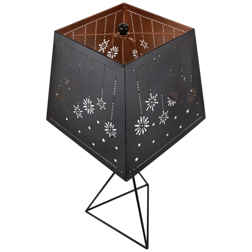 Snowflakes and Stars Iron Table Lamp with Shade - 27.75" - Black and Copper