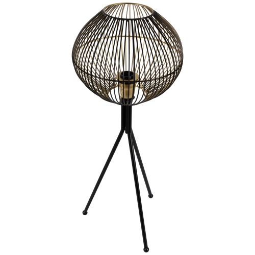 Iron Table Lamp with Wire Shade - 29.75" - Black and Gold