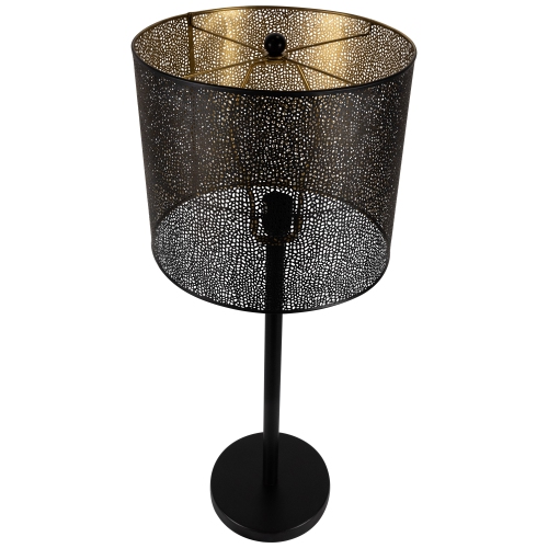 Iron Table Lamp with Laser-Cut Shade - 30" - Black and Gold