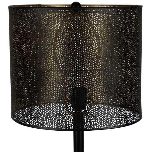 Iron Table Lamp with Laser-Cut Shade - 30" - Black and Gold