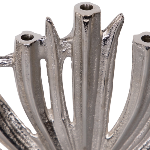 Textured Tree Branch Textured Metal Hanukkah Menorah - 15.5" - Nickle Silver