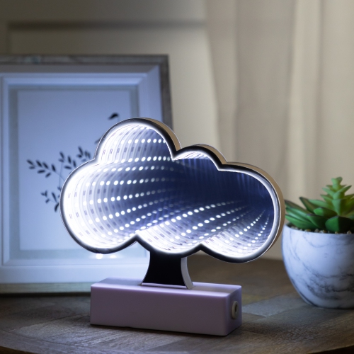 NORTHLIGHT  Led Lighted 3D Cloud Infinity Mirror - 7.25"