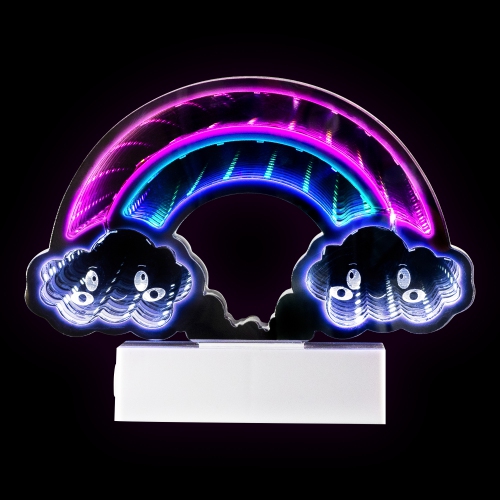 LED Lighted 3D Rainbow Infinity Mirror - 7.25"