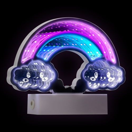 LED Lighted 3D Rainbow Infinity Mirror - 7.25"