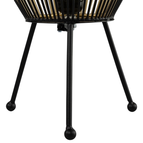 Oval Cage-Style Iron Table Lamp - 20" - Black and Gold