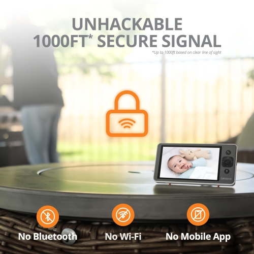 Levana Ella Video Baby Monitor No WIFI, 2 720P HD PTZ Cameras & 5” 720P HD Monitor, 22 Hours Battery Life, Up to 1000ft. Range, Premium Carrying