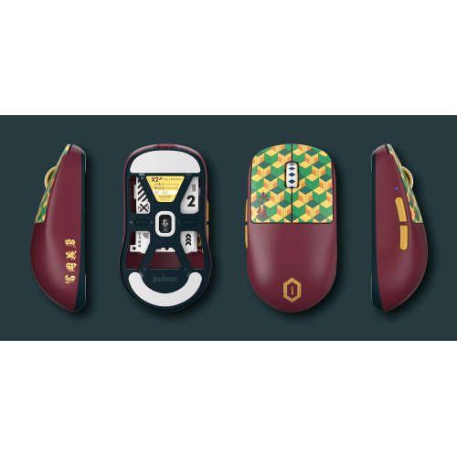 Pulsar X2H Demon Slayer Wireless Gaming Mouse - Ultra-Lightweight 55g, PAW3395 26K DPI Sensor, Optical Switches, Symmetrical Design High Hump,