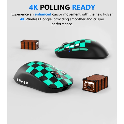 Pulsar X2 V2 Demon Slayer Wireless Gaming Mouse - Ultra-Lightweight 54g PAW3395 26K DPI Sensor Optical Switches Symmetrical Design Lag-Free 2.4GHz,