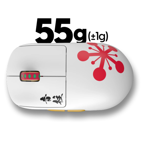 Pulsar X2H Demon Slayer Wireless Gaming Mouse Ultra-Lightweight 55g, PAW3395 26K DPI Sensor, Optical Switches, Symmetrical Design High Hump, Lag-Free