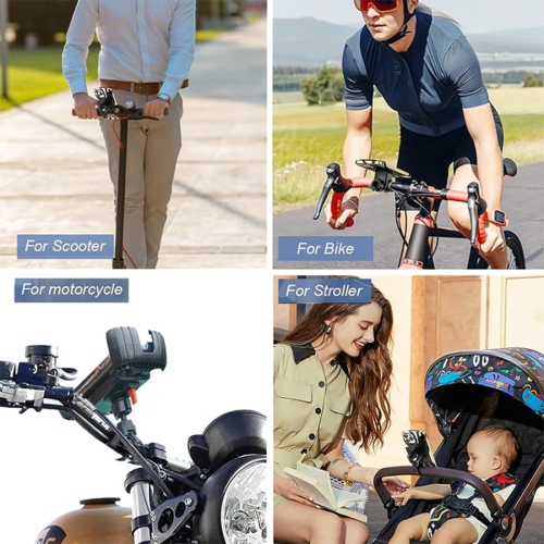 Bike Handlebar Phone Holder,Motorcycle Phone Mount Motorcycle Handlebar Cell Phone Clamp, Scooter Phone Clip for iPhone 11/12/13/14 Series，and More
