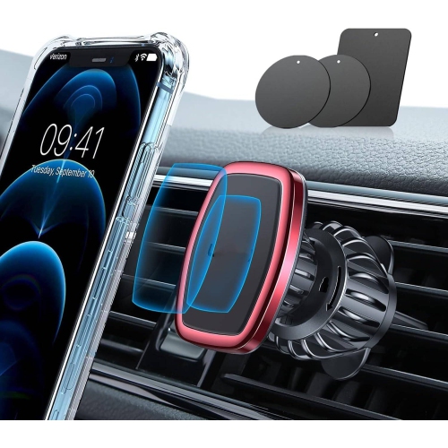 NONE Magnetic Phone Holder for Car (20X Powerful: Blue), Red