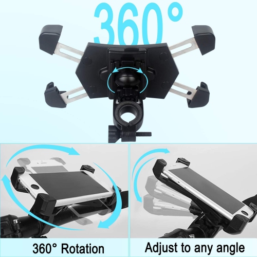 Bike Phone Mount, Bicycle Motorcycle Phone Mount Holder Handlebar Cell Phone Clamp