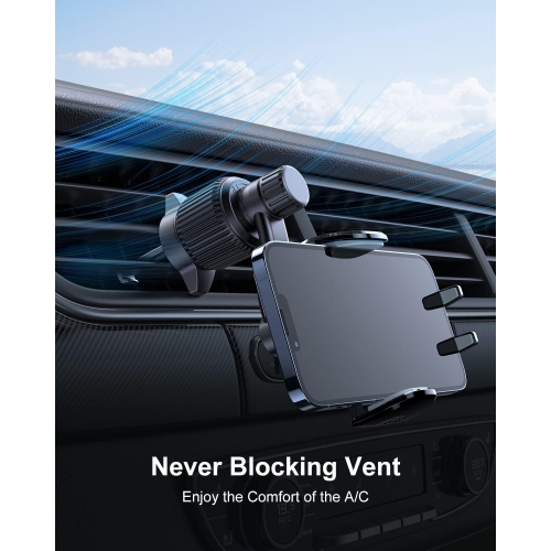 Car Vent Phone Mount,Hands-Free Universal Extension Clip Air Phone Holder Car Fit for All Phones iPhone Samsung More, Black