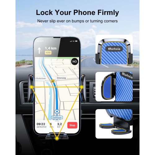 Car Vent Phone Mount,Hands-Free Universal Extension Clip Air Phone Holder Car Fit for All Phones iPhone Samsung More, Blue