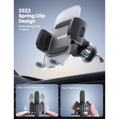 Car Vent Phone Mount,Air Vent Cell Phone Holder Cradle, Hands Free Mobile Stand, 360 Adjustable Cellphone Vent Clip, Fit for iPhone, Android