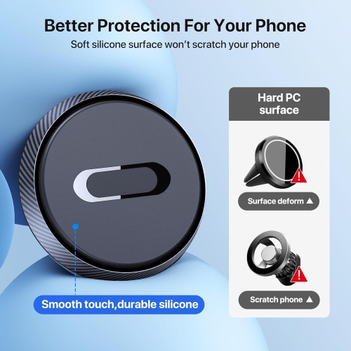 Miracase Magnetic Car Phone Holder,Steel Double Hooks Cell Phone Support Strong Magnet Car Vent Phone Holder Mount Compatible with All Mobile Phones,