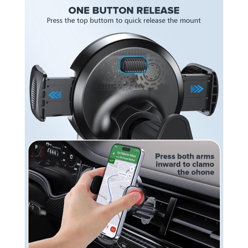Car Vent Phone Mount for Car [Military-Grade Hooks] Phone Stand for Car Air Vent Clip Cell Phone Holder for iPhone, Smartphone, Automobile Cradles